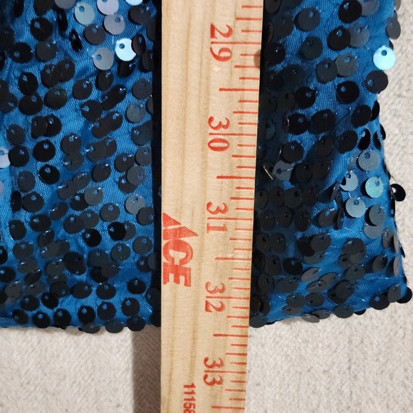 Lily Rose NWT Teal Blue Sequin‎ One Shoulder Mini Dress Party Cocktail HOCO M - Picture 7 of 11